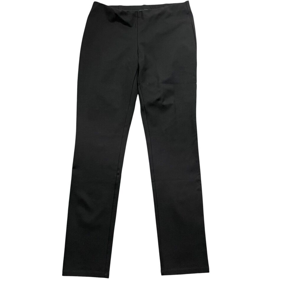Eileen Fisher Small Black Pull On Elastic Waist Viscose Blend Straight Leg Pants - Picture 5 of 6